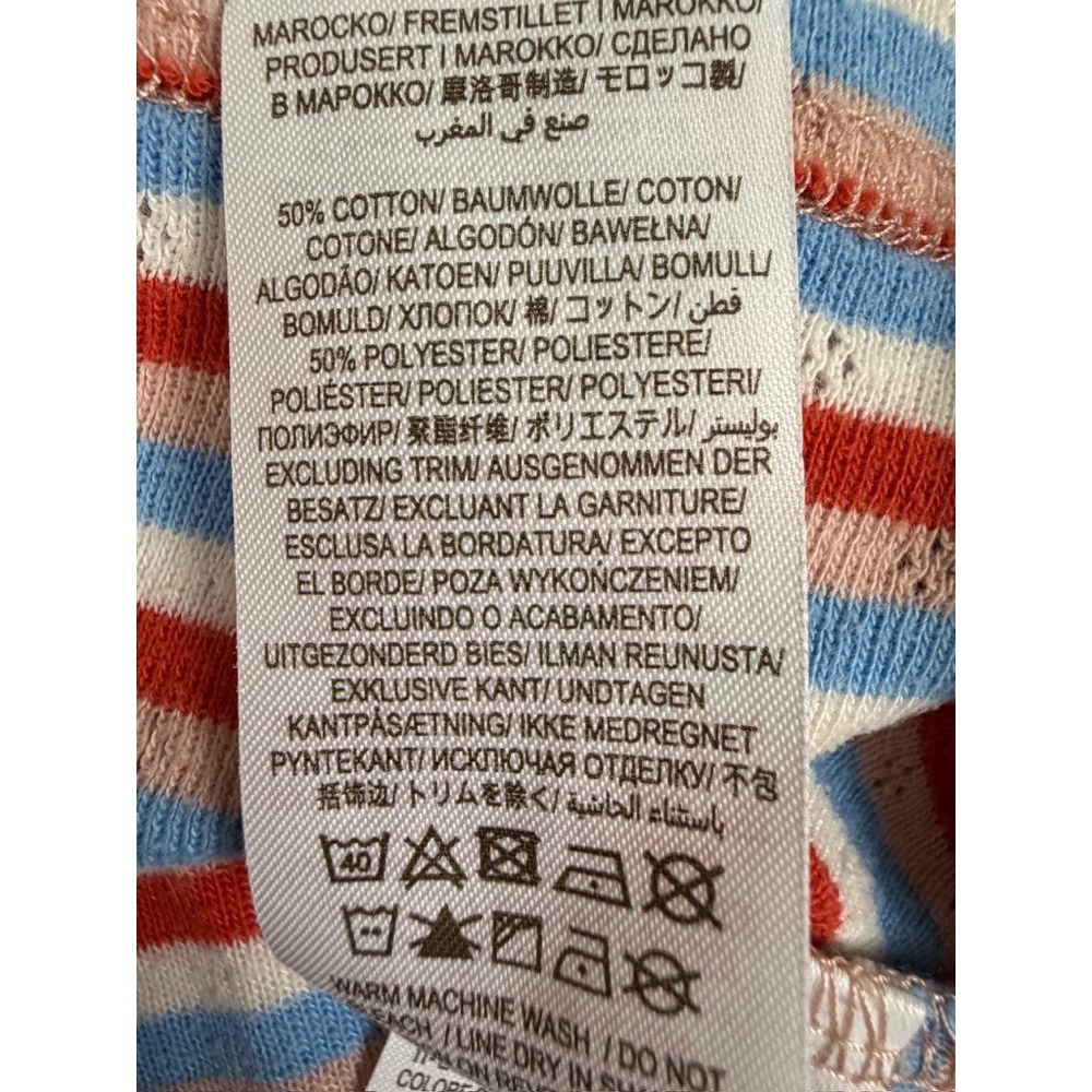 Boden Girls 13-14Y Pointelle Stripe Long Sleeve Top Pink Blue Red Multicolor - Picture 7 of 7